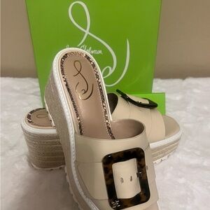 Sam Edelman Cream Wedge Sandals